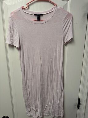 Forever 21 Pale Pink Ribbed T-Shirt Dress